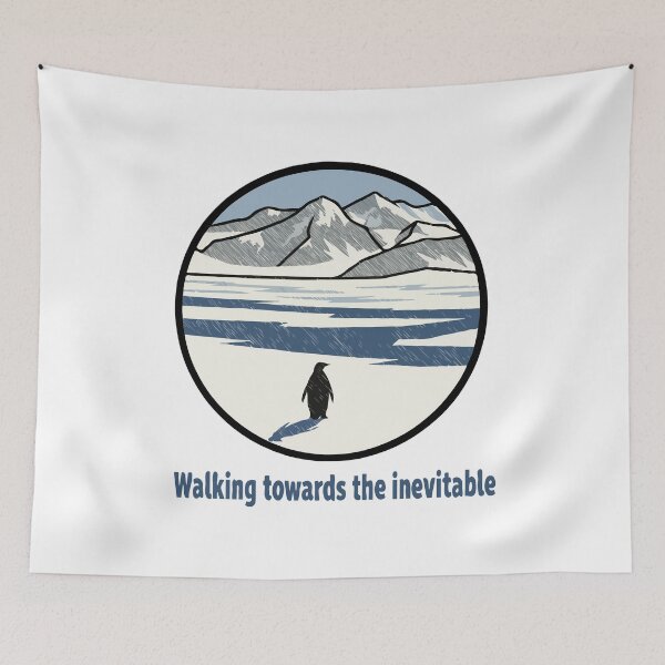 Item preview, Nihilist Penguin Walking Towards The Inevitable designed and sold by Gkinoki.
