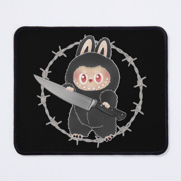 Item preview, Lafufu Parody Barbed wire and knife little monster stuffy - original digital art designed and sold by NonDecafArt.