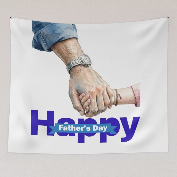 Item preview, Watercolor Father and Daughter Holding Hands Father's Day Design designed and sold by VibranPalette.