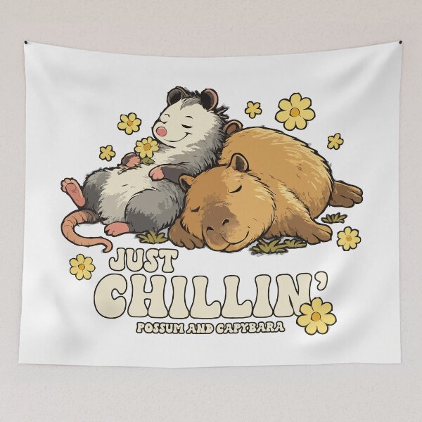 Item preview, Just Chillin' Possum and Capybara designed and sold by wingstar.