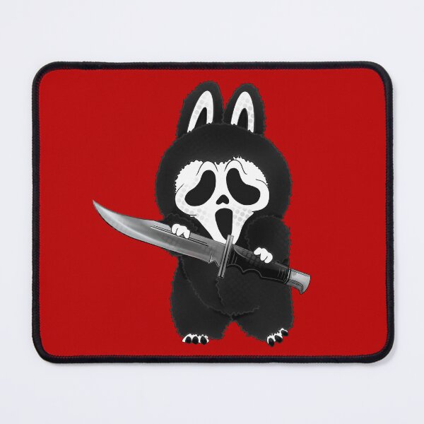 Item preview, Ghostly Face Screaming lafufu Parody with knife goth color way original digital art designed and sold by NonDecafArt.
