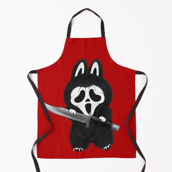 Item preview, Ghostly Face Screaming lafufu Parody with knife goth color way original digital art designed and sold by NonDecafArt.