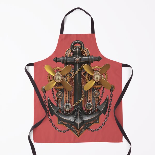 Item preview, Iron Tide Engine — Steampunk Anchor & Twin Propeller Crest designed and sold by The Visual Syllabus.