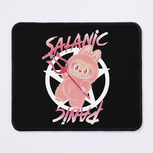 Item preview, Parody Satanic Panic cotton candy pastel pink little devil with white pentagram colorway digital art designed and sold by NonDecafArt.