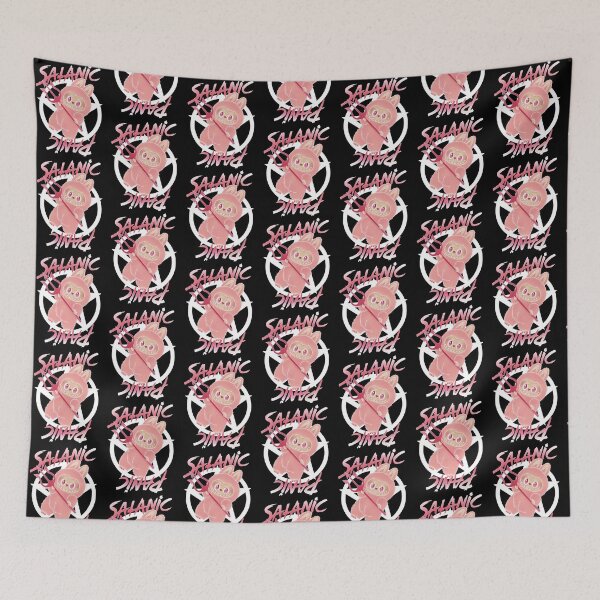 Item preview, Parody Satanic Panic cotton candy pastel pink little devil with white pentagram colorway digital art designed and sold by NonDecafArt.