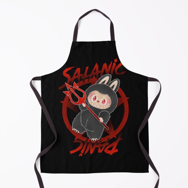 Item preview, Parody Satanic Panic charcoal black and blood red little devil digital art designed and sold by NonDecafArt.