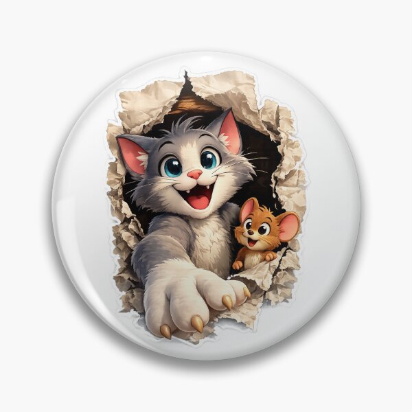 Item preview, Cute Cartoon Cat and Mouse 3D Tear Design designed and sold by TheAllInStore.