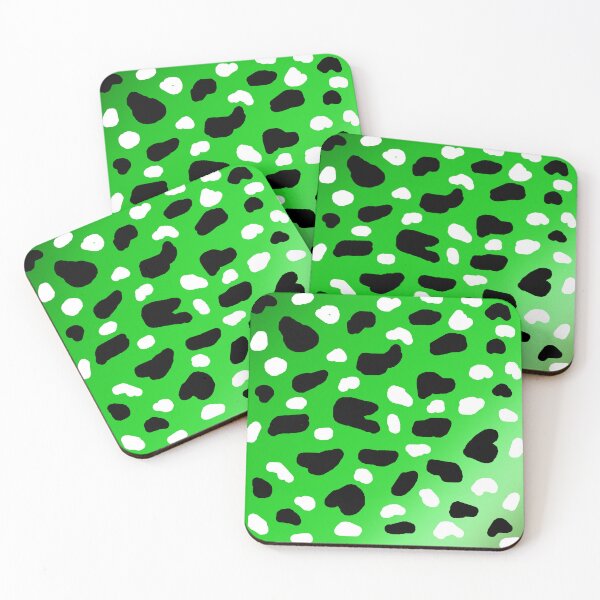 Item preview, Green Spotty Black And White Cow Print Pattern, designed and sold by A-Work-Of-Art.