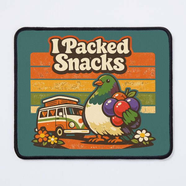 Item preview, I Packed Snacks Kererū – Retro 70s Funny NZ Bird Road Trip designed and sold by MvuuStudio.