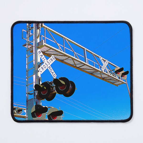 Item preview, Railroad Crossing With Left Side Mounted Cantilever Flashers designed and sold by WHBPhotoArt.