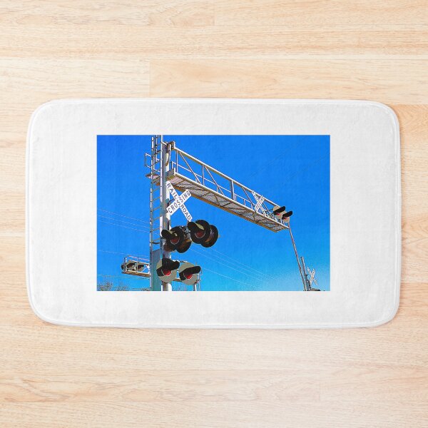 Item preview, Railroad Crossing With Left Side Mounted Cantilever Flashers designed and sold by WHBPhotoArt.