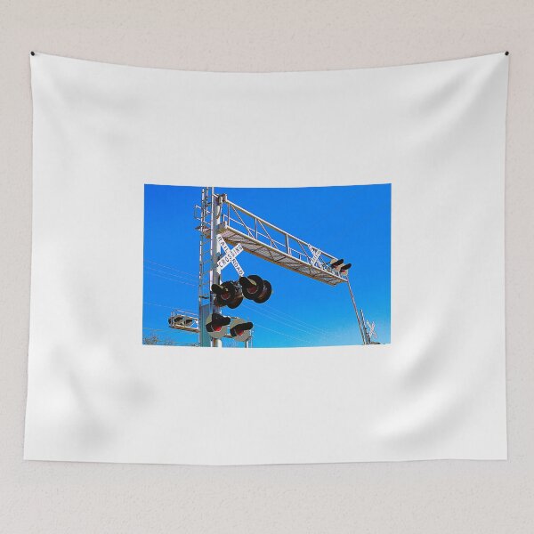 Item preview, Railroad Crossing With Left Side Mounted Cantilever Flashers designed and sold by WHBPhotoArt.