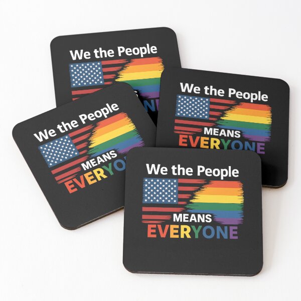 Item preview, We the People Means Everyone LGBTQ Pride Rainbow American Flag designed and sold by Denniscarter.