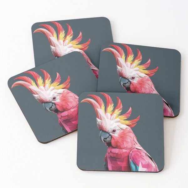 Item preview, Geometric Pink Cockatoo - Watercolor Low Poly Australian Bird Art designed and sold by Wennebabs.