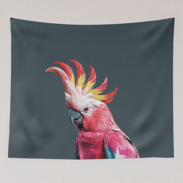 Item preview, Geometric Pink Cockatoo - Watercolor Low Poly Australian Bird Art designed and sold by Wennebabs.