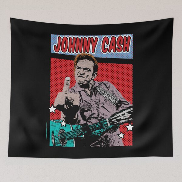 Item preview, Johnny Cash Middle Finger Pop Art Comic Style  designed and sold by Elarabyonline.
