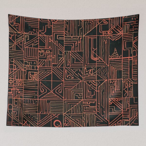 Item preview,  Minoan Pulse: Red Geometric Linear Maze designed and sold by optimusprime39.
