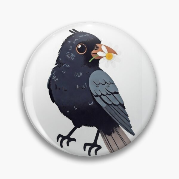 Item preview, Cute Little Crow with a Daisy  designed and sold by LauraMK.