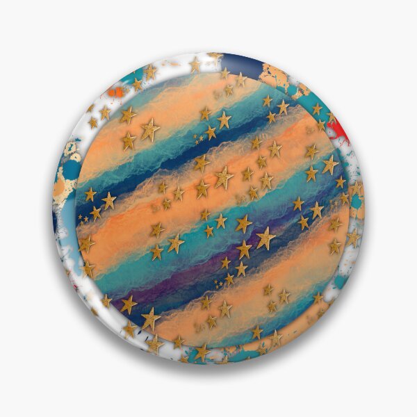 Item preview, "Abstract Cosmic Planet - Gold Stars Nebula Splatter designed and sold by TheArtOfTreble.