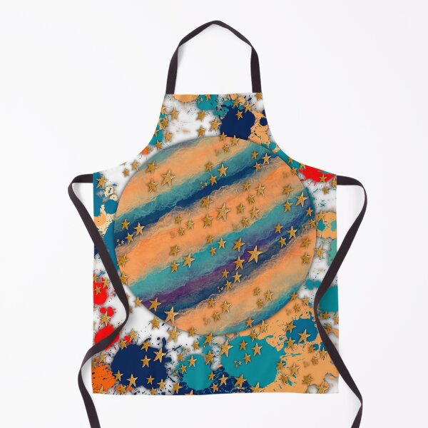 Item preview, "Abstract Cosmic Planet - Gold Stars Nebula Splatter designed and sold by TheArtOfTreble.