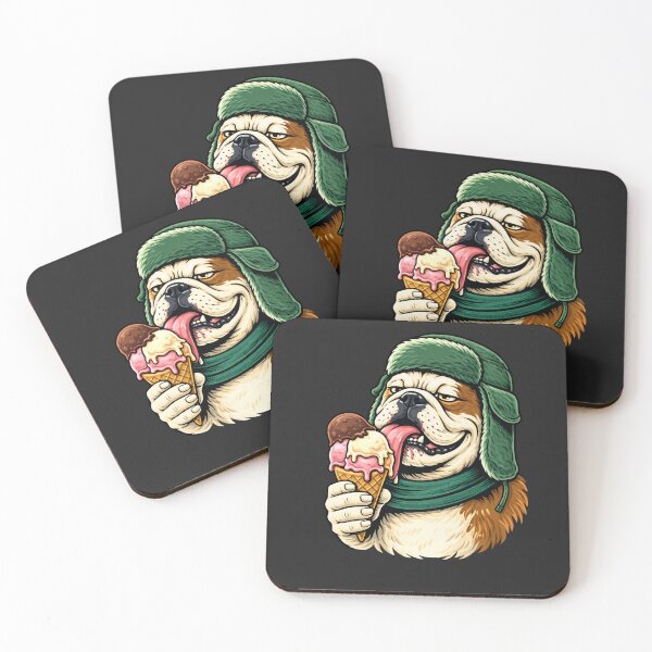 Item preview, Ice Cream Bulldog – Ironic Winter Streetwear Aesthetic Art designed and sold by ColorSplash123.