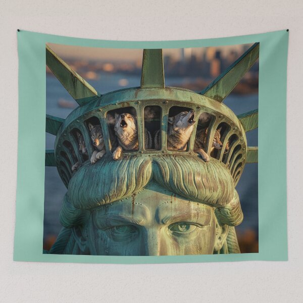 Item preview, Wolves in the Statue of Liberty designed and sold by Tridentulus.