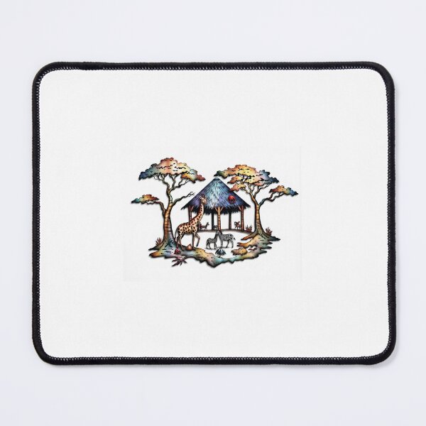 Item preview, African Animals near Hut designed and sold by tambanow.