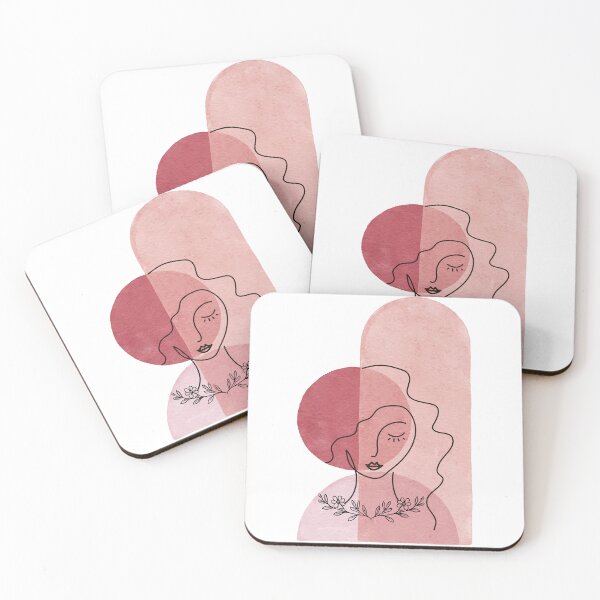 Item preview, Soft Pink Abstract Woman Line Art designed and sold by SoftCo.