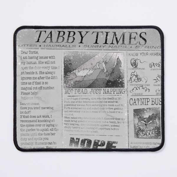 Item preview, Tabby Times Funny Cat Newspaper - Humorous Feline Parody designed and sold by TheArtOfTreble.