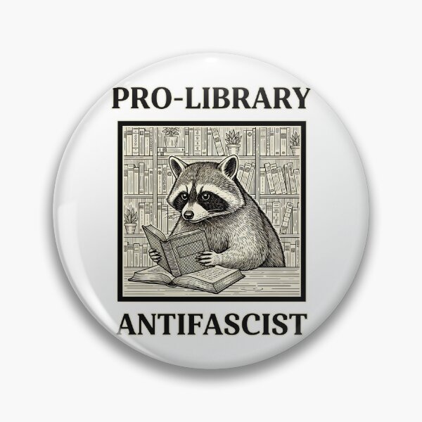 Item preview, Pro-Library Antifascist Raccoon designed and sold by kittyonmyofoot.