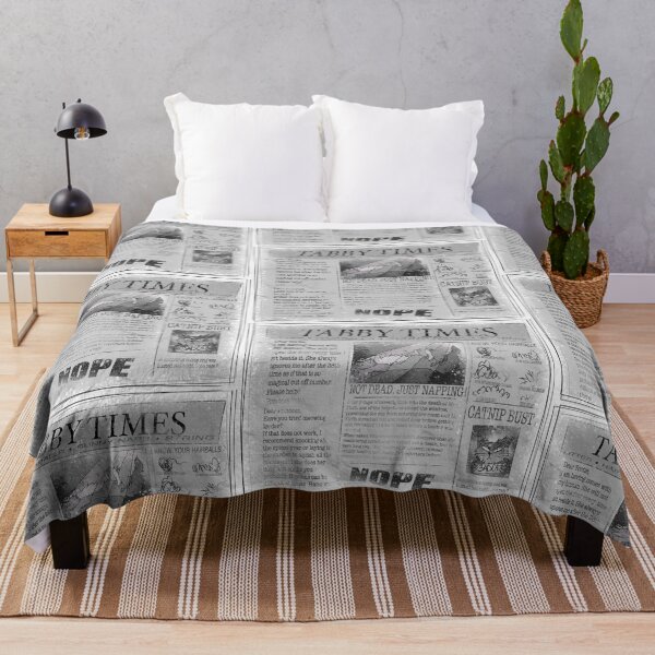 Item preview, Tabby Times White Cat Newspaper - Funny Feline Parody designed and sold by TheArtOfTreble.