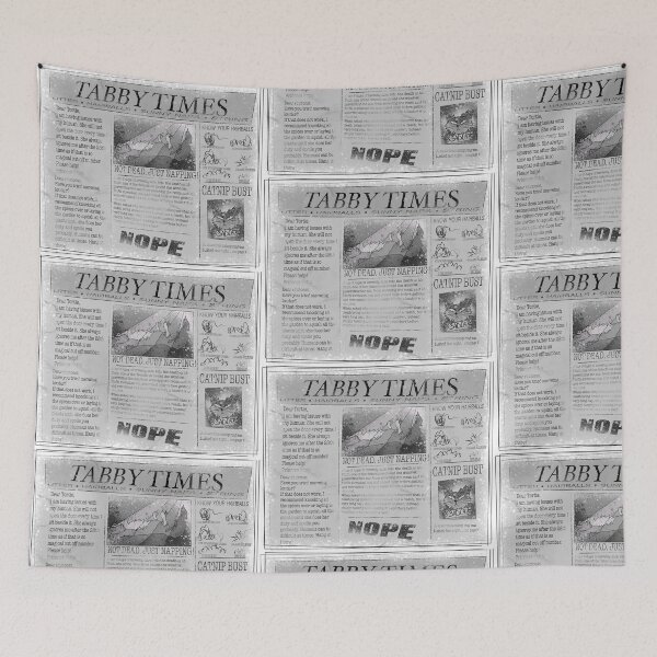 Item preview, Tabby Times White Cat Newspaper - Funny Feline Parody designed and sold by TheArtOfTreble.