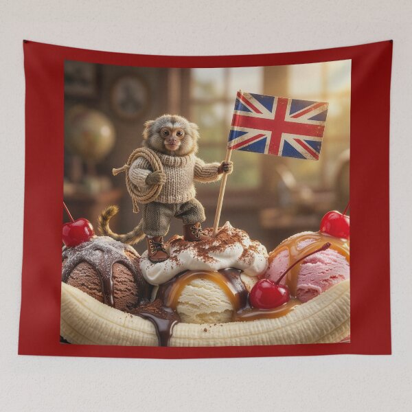 Item preview, Pygmy Marmoset Explorer Climbs a Mighty Banana Split designed and sold by Tridentulus.
