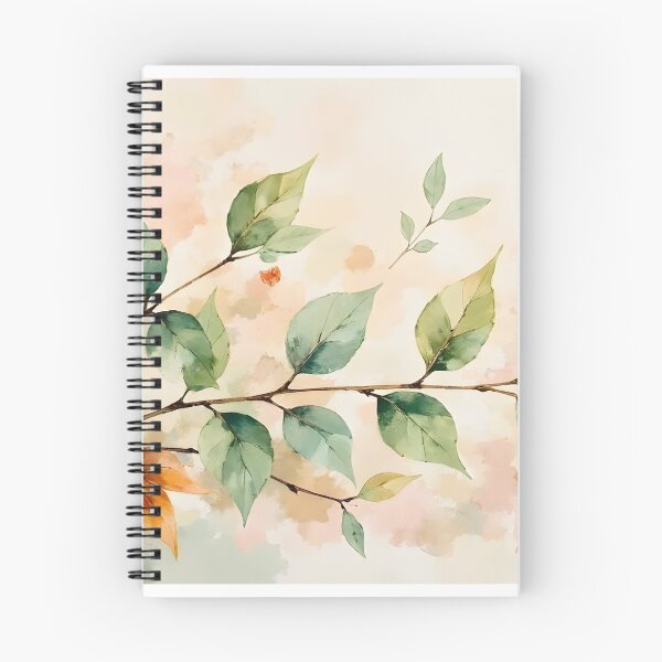 Artikelvorschau, Botanischer Zweig in Aquarell – Zarte Pastellblätter und -blüten | Minimalistische Natur-Wandkunst & Cottagecore-Dekor entworfen und verkauft von Nene's design.