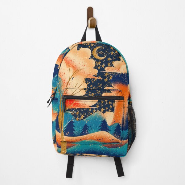 Item preview, Dreamy Autumn Night Landscape - Golden Stars Moon Scene designed and sold by TheArtOfTreble.