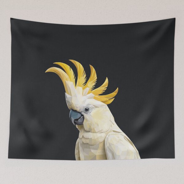 Item preview, Geometric Sulphur-Crested Cockatoo - Low Poly Bird Art designed and sold by Wennebabs.