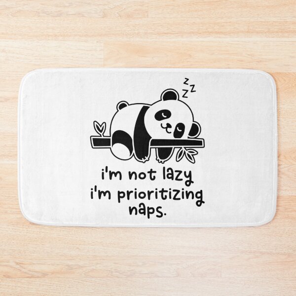 Item preview, I'm Not Lazy I'm Prioritizing Naps Funny Lazy Panda Bear Napping Sleep Lover Quote designed and sold by gunaone-design.