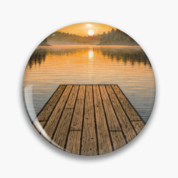 Item preview, Kawartha Lakes Ontario Quiet Cedar Dock at Sunrise designed and sold by scicilysimonee.