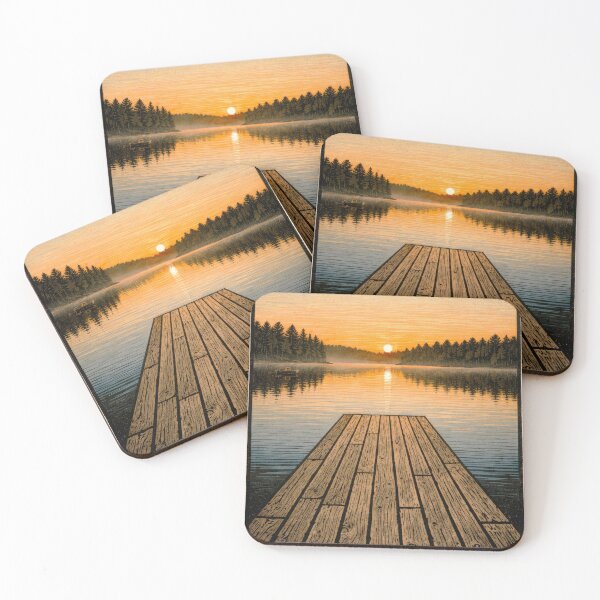 Item preview, Kawartha Lakes Ontario Quiet Cedar Dock at Sunrise designed and sold by scicilysimonee.