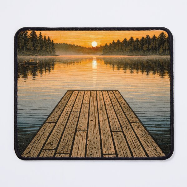 Item preview, Kawartha Lakes Ontario Quiet Cedar Dock at Sunrise designed and sold by scicilysimonee.
