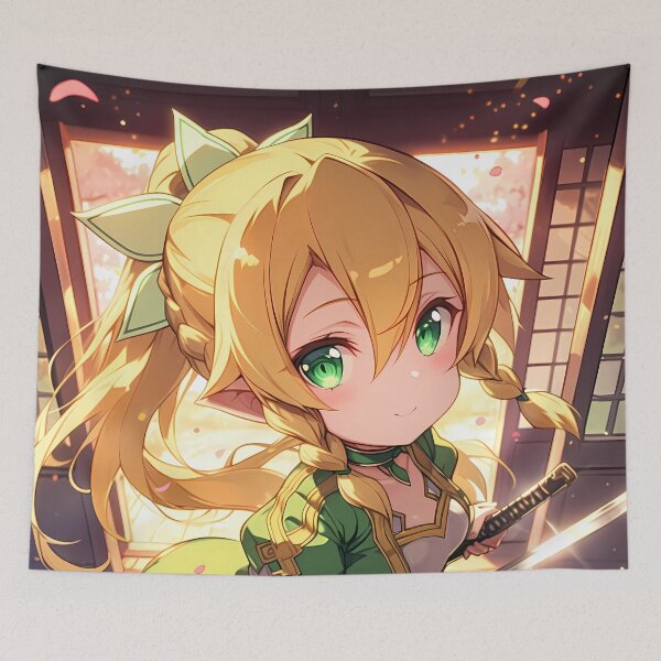 Aperçu de l'œuvre Leafa Sword Art Online Chibi Fleur Verte Lumière Chaude créée et vendue par TanglenRabbit.