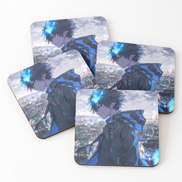 Item preview, Rin Okumura Blue Exorcist Rainy City Blue Flame Mood designed and sold by mildaclairmo.