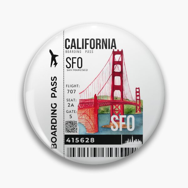 Item preview, San Francisco Boarding Pass Stylized Golden Gate Bridge designed and sold by InkWhirl.