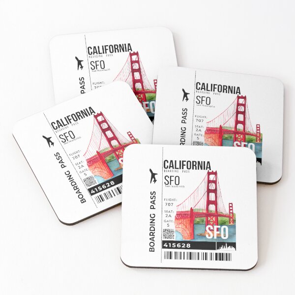 Item preview, San Francisco Boarding Pass Stylized Golden Gate Bridge designed and sold by InkWhirl.