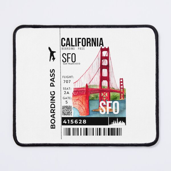 Item preview, San Francisco Boarding Pass Stylized Golden Gate Bridge designed and sold by InkWhirl.