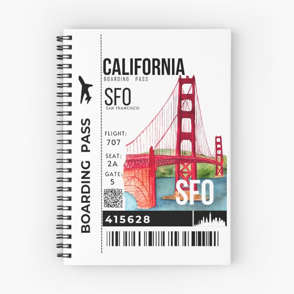 Item preview, San Francisco Boarding Pass Stylized Golden Gate Bridge designed and sold by InkWhirl.