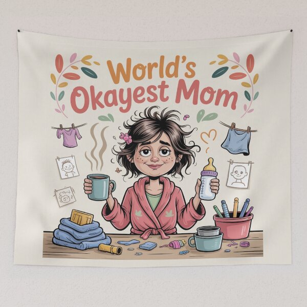 Item preview, World's Okayest Mom Funny Mother's Day designed and sold by Midnight Veil Designs.