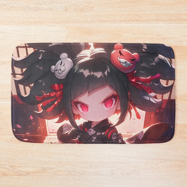 Item preview, Monokuma Danganronpa Chibi Samurai In Cherry Blossom Shadows designed and sold by TanglenRabbit.