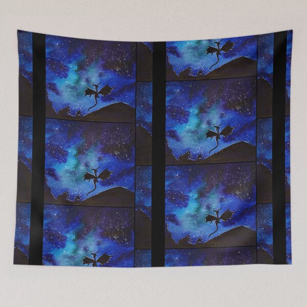 Item preview, Starry Night Dragon Silhouette - Mystical Fantasy Sky designed and sold by TheArtOfTreble.
