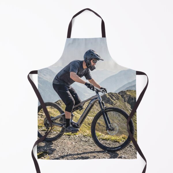 Item preview, E-MTB Rider Traversing Scenic Alpine Mountain Ridge at Sunrise designed and sold by Hinson MTB Visuals.